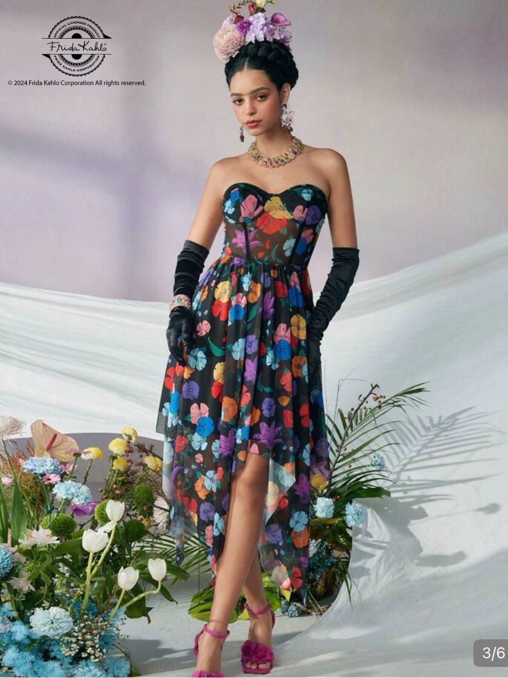 Frida Kahlo x SHEIN Israel Jasso Floral Corset Dress M